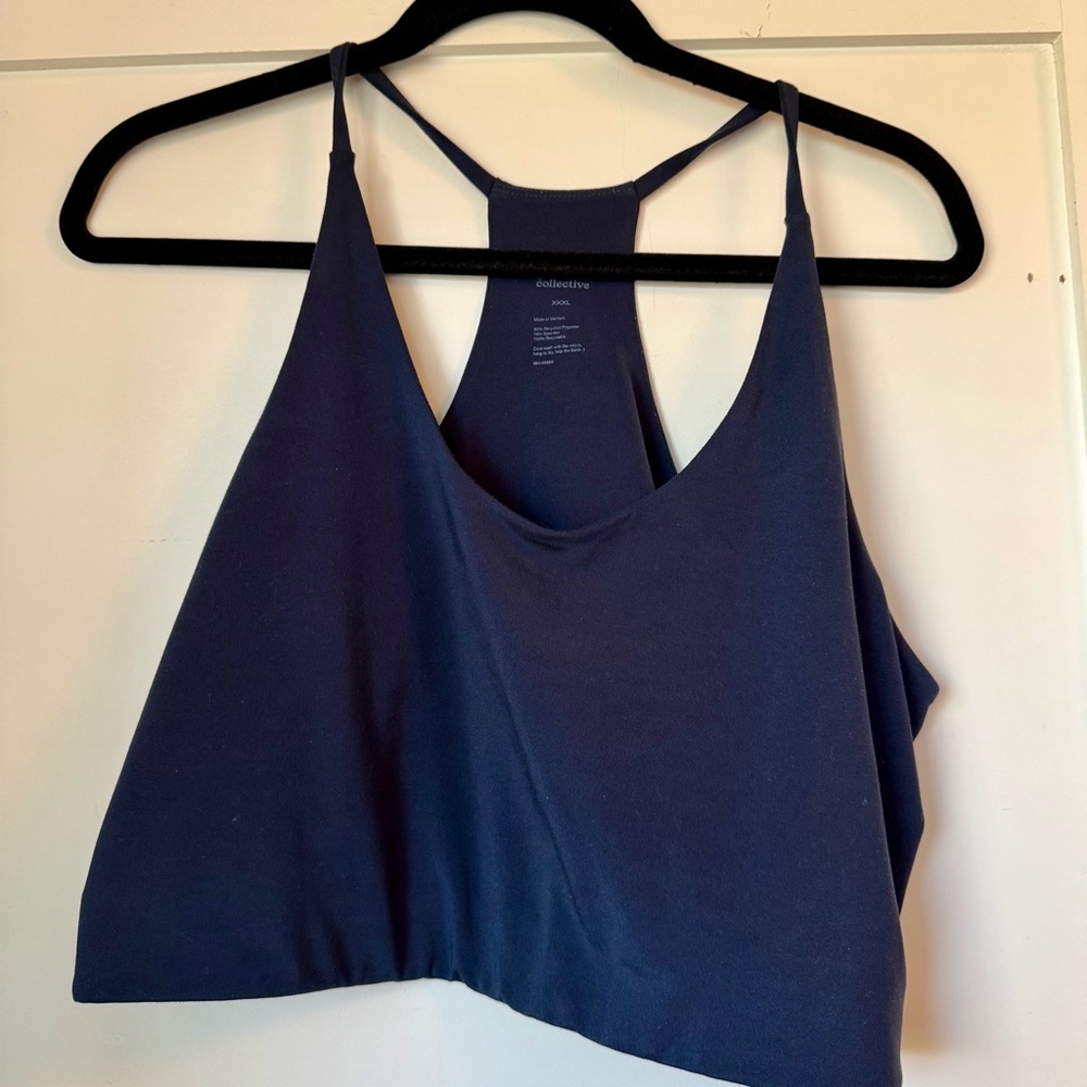Girlfriend Collective Float Navy Blue Sports Bra